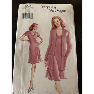 Vogue Misses Dress Jacket Sewing Pattern 9245 Size 6 8 10 - Uncut
